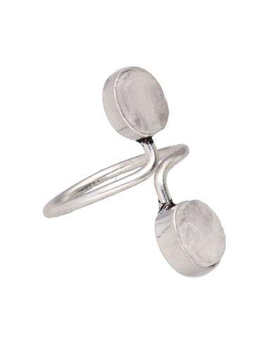 Silver Plated Ring with Moonstone -A8-