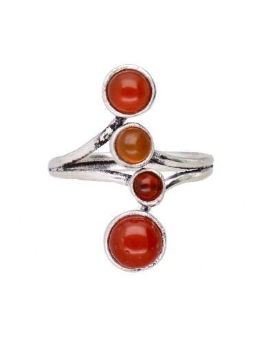Silver Plated Ring with Carnelian -A58-