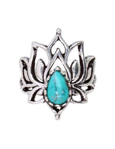 Silver Plated Ring with Turquoise -A80-