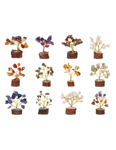 Pack of 12 Mini Trees with Minerals