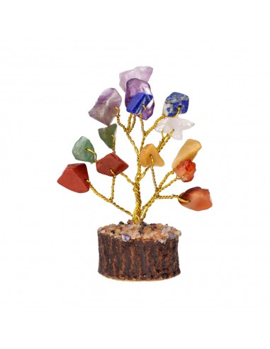 Conjunto de 12 mini árvores com minerais