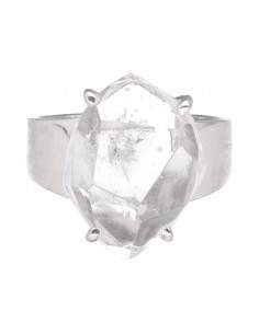 Herkimer Quartz Ring in 925...