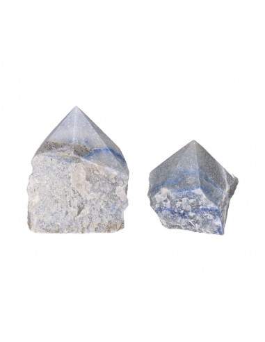 pontas Quartzo azul semi-polido