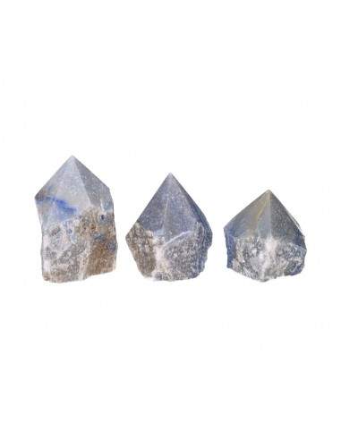 pontas Quartzo azul semi-polido