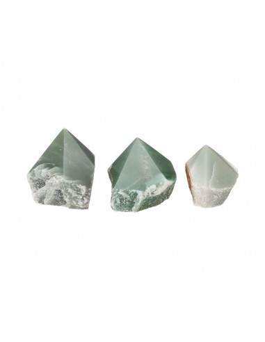 Pointes de quartz vert semi-polies