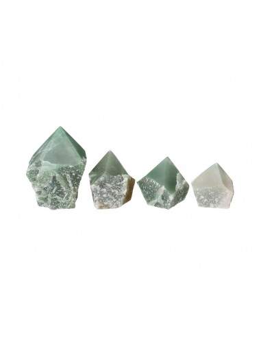 Puntas Semipulidas de Cuarzo Verde