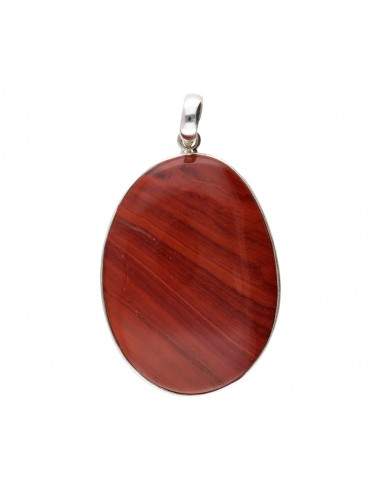 Random Red Jasper Oval Pendant in 925...