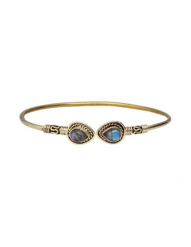 Thin Bronze Bracelet with Labradorite...