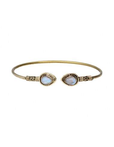 Pulseira de bronze fino com pedra da...