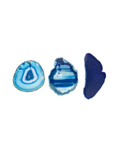 Plaque d'agate bleue teintée moyenne