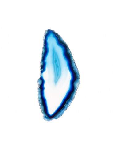 Petite plaque en agate bleue teintée