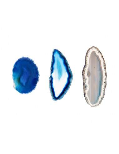Pequena placa de ágata azul tingida