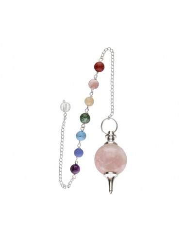 Pêndulo Mermet com Quartzo Rosa e...