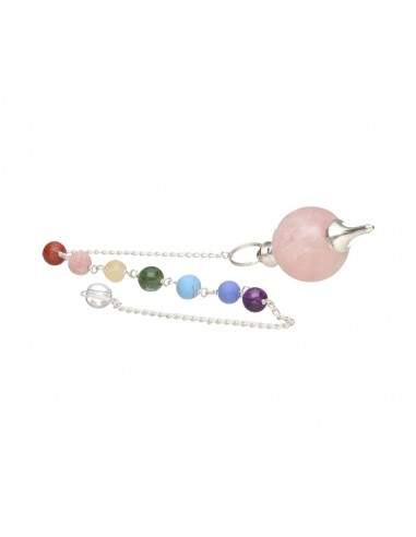 Pêndulo Mermet com Quartzo Rosa e...