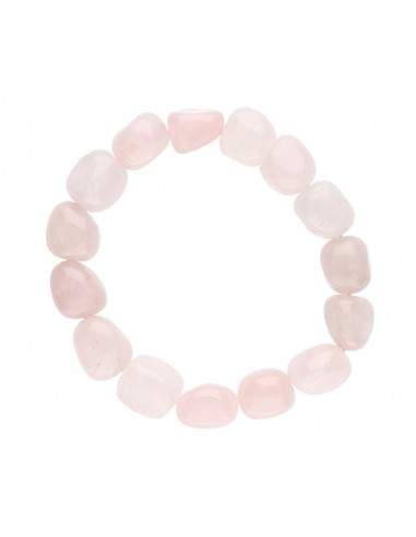 Pulsera Rodado de Cuarzo Rosa