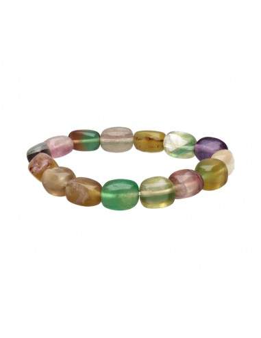 Pulsera Rodado  de Fluorita Arcoíris