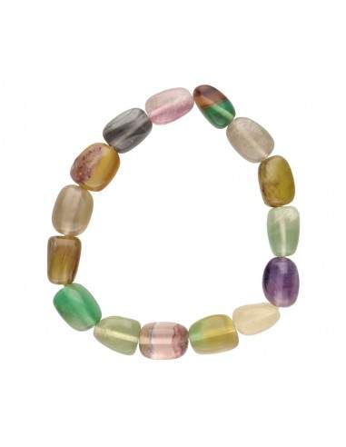 Rainbow Fluorite Rhodium Plated Bracelet