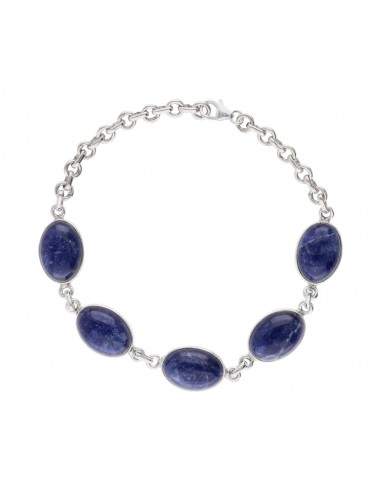 Medium Sodalite Bracelet in Sterling...