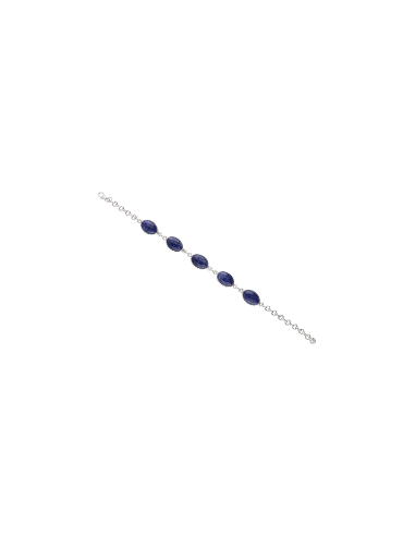 Medium Sodalite Bracelet in Sterling...