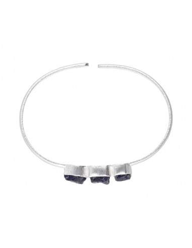 Rough Iolite Bracelet in Sterling...