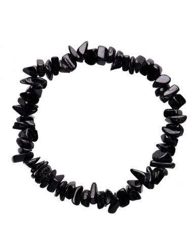 Bracelet en chips de tourmaline noire