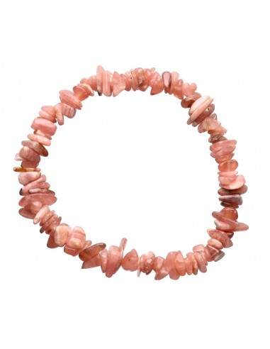 Bracelet en copeaux de rhodochrosite