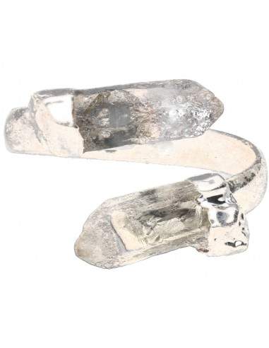 Silver Plated Quartz Ring -A83-