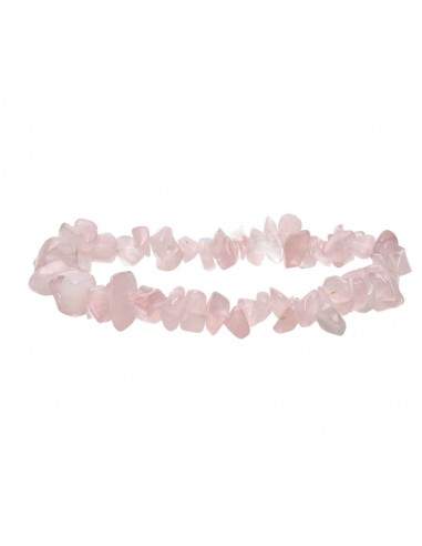 Pulseira de chips de quartzo rosa