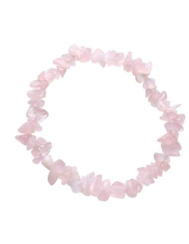 Pulseira de chips de quartzo rosa