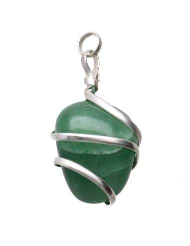 Aventurine Pendant with Silver Plated...