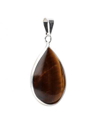 Pendentif œil de tigre plaqué argent