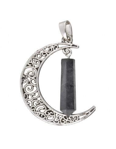 Pendentif Lune plaqué argent avec...