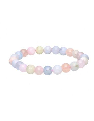 8mm Aquamarine e Morganite Bracelet
