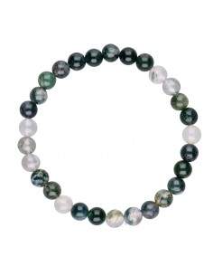 Pulseira mossy ágata 6mm 2