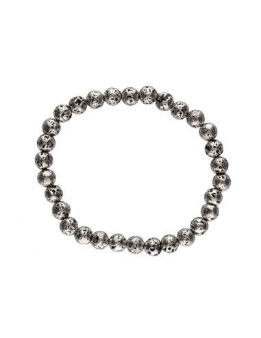 Pulsera de Lava en Baño Plateado 6mm
