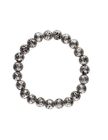 Banheiro pulseira de lava Prata 8mm