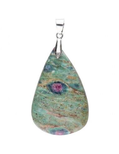 Pendentif cabochon de rubis et zoisite