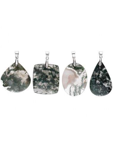 Pingente de cabochão de ágata musgo