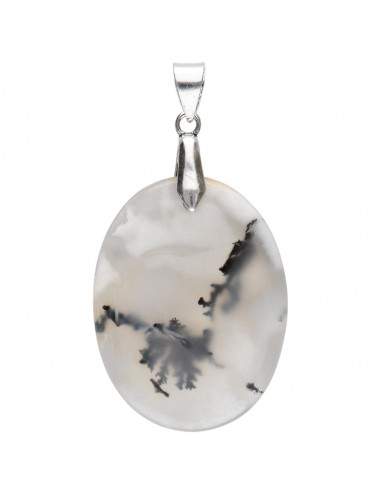 Pendentif cabochon en agate tigrée...