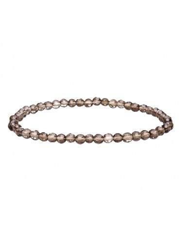 Bracelet de quartz fumé à facettes 3mm