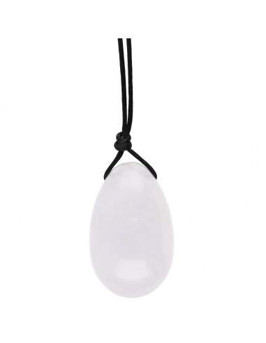 Medium White Quartz Yoni Egg with Hole