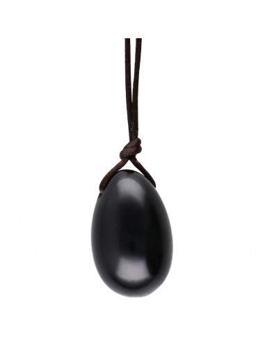 Small Obsidian Yoni Egg with Hole