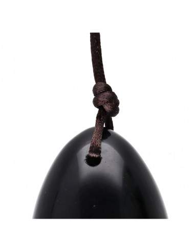 Small Obsidian Yoni Egg with Hole