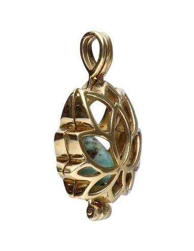 Colgante Flor de Bronce con Mineral...