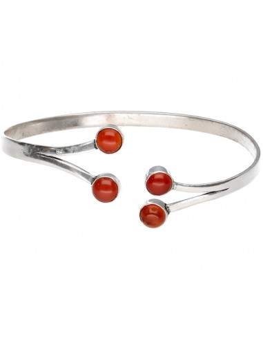 Silver Plated Bracelet with Mineral...
