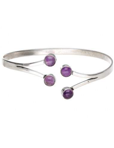 Silver Plated Bracelet with Mineral...