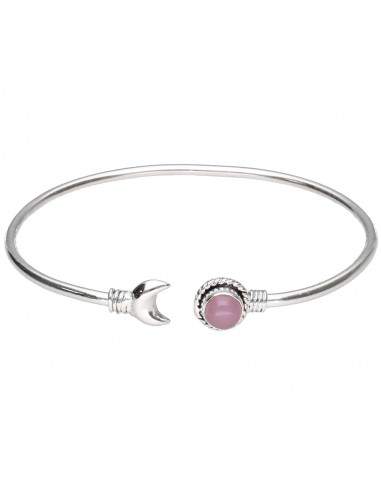Silver Plated Bracelet with Mineral...