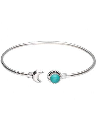 Pulseira banhada a prata com minerais