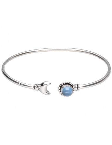Pulseira banhada a prata com minerais
