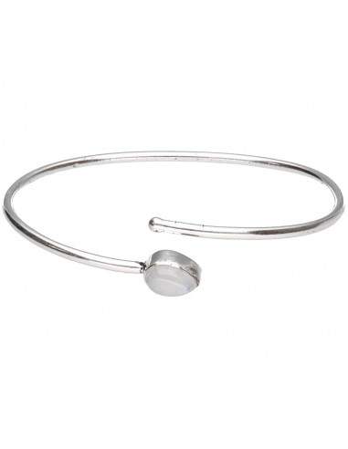 Silver Plated Bracelet with Mineral...